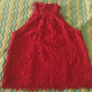 J Crew Halter Lace Tie Neck Top